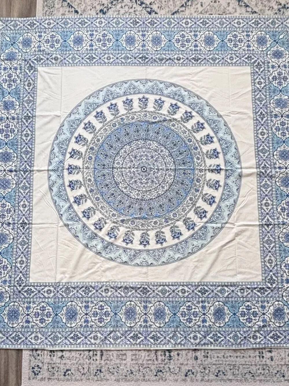 Urban Outfitters Home Blue Mandala Design Duvet Cover